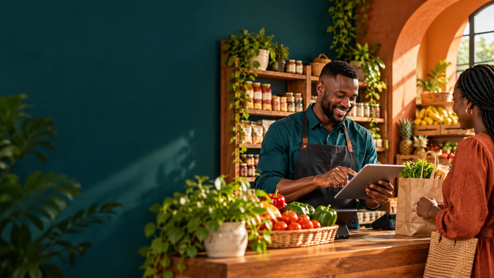 Grocery business owner in Nigeria